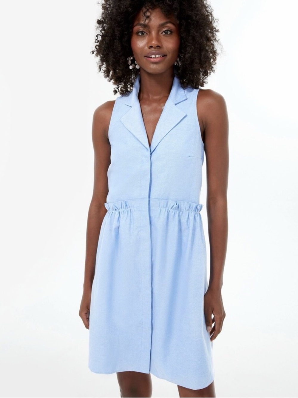Tuckernuck Oxford Blue Sleeveless Royal Shirt Dress